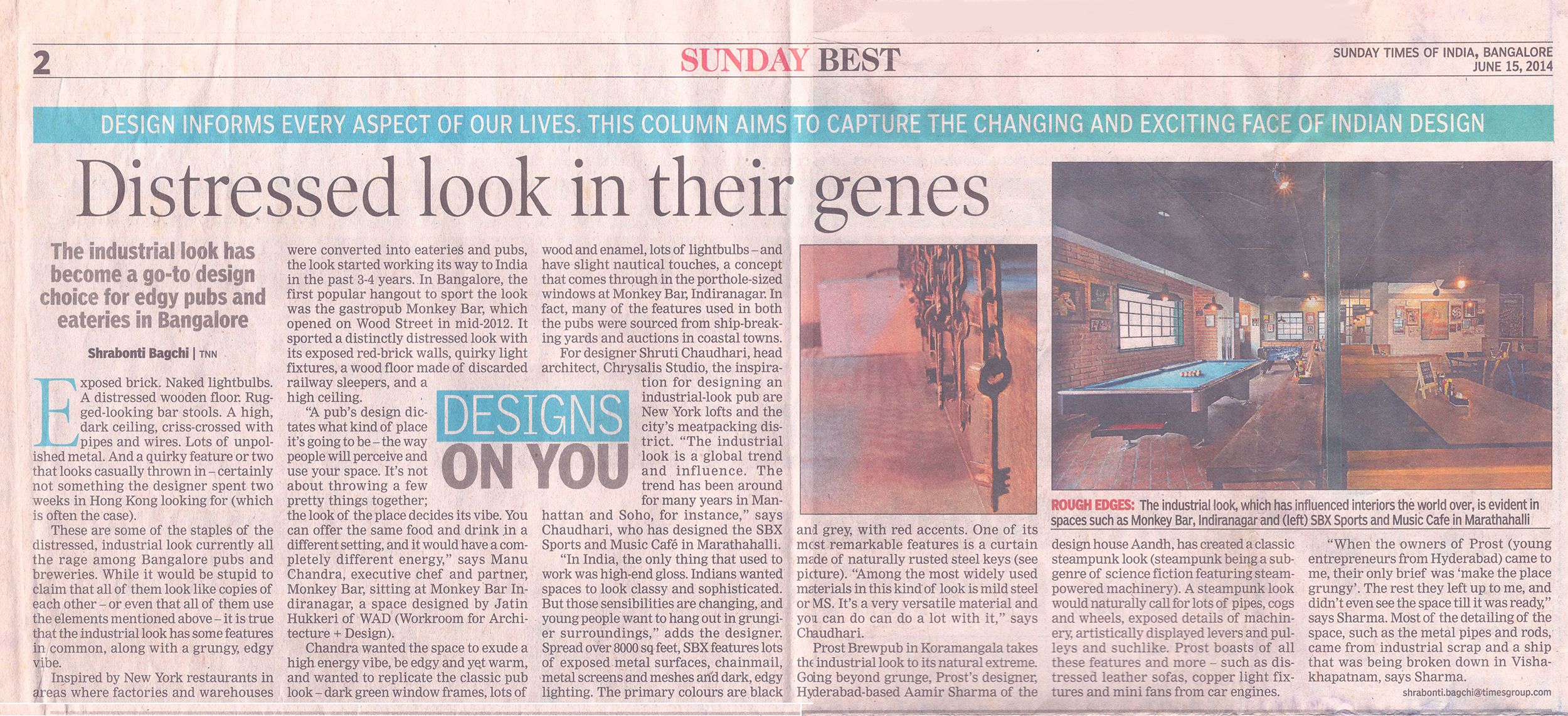 Sunday Times Of India - June 15 2014